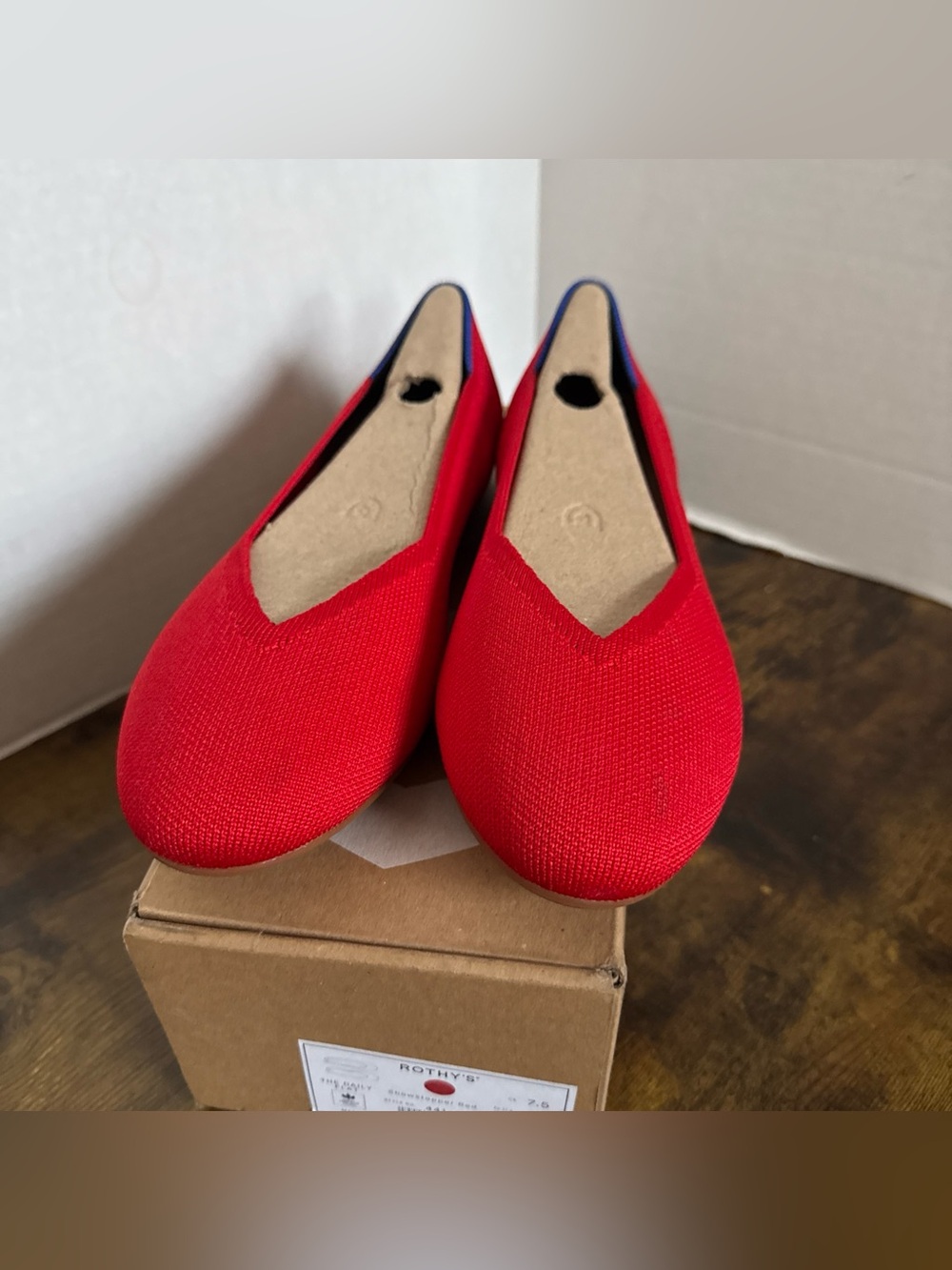 Rothy’s Women’s The Daily Flat Showstopper Red Size 7.5 NEW Style 441-002